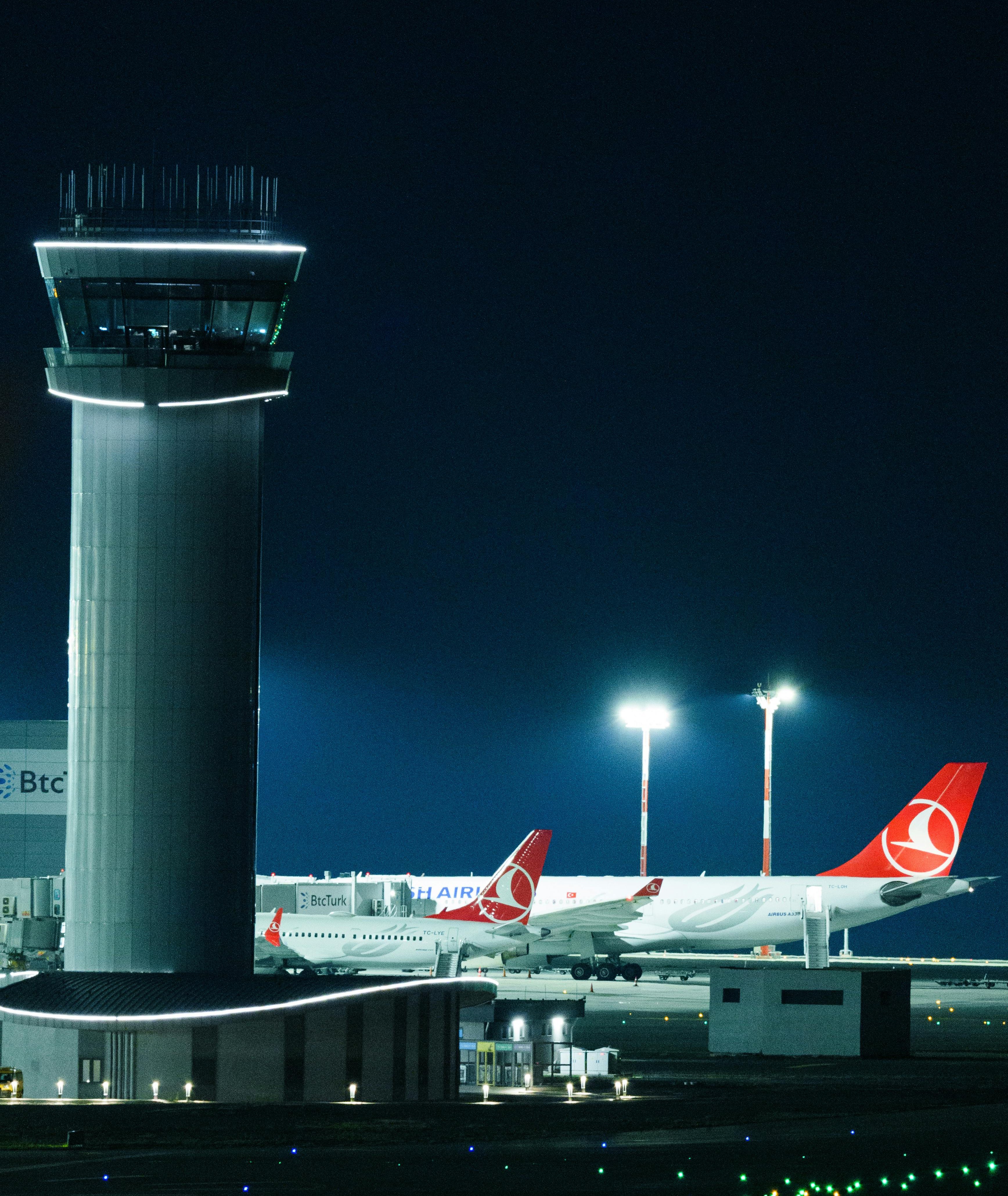 Turkey Air Traffic Control Tower and Airplanes