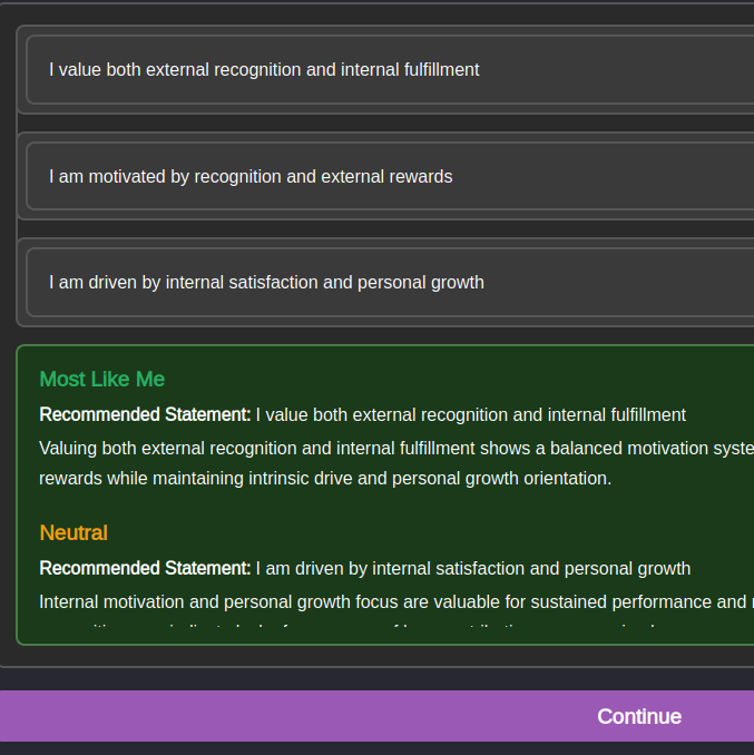 Personality / Biographical Questionnaire (PBQ)