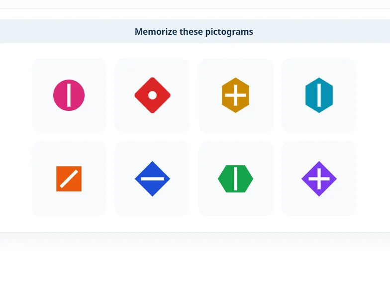 Memorize Pictograms training module screenshot